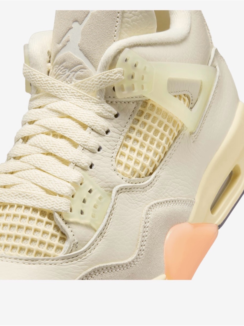Air Jordan 4 retro Women’s Birds of paradise - Cream with Coral Details - Picture 8 of 12